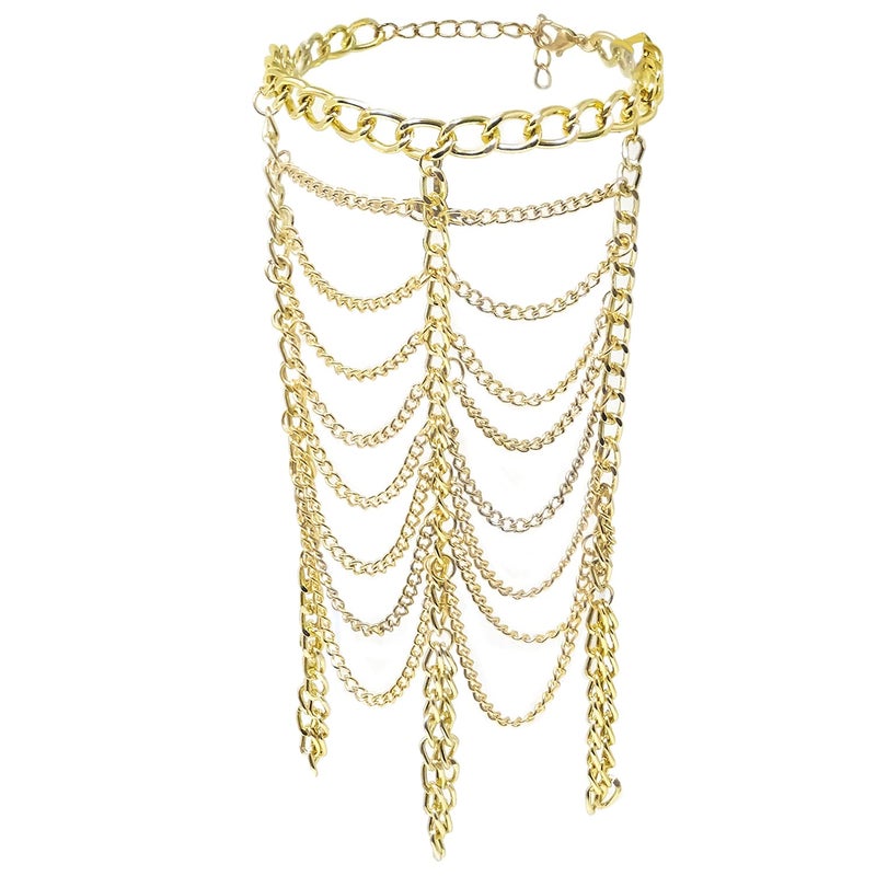 yueton 1pc Tassel Pink Copper Plated Women Hand Harness Bracelet Bangle Chain Link Finger Ring Bracelet - Image 1